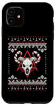 Coque pour iPhone 11 Eerie Baphomet Pull de Noël gothique en corne de canne à sucre d'orge