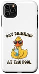 iPhone 11 Pro Max Funny Duck Swimming Pool Vacation Day Drinking At The Pool Case