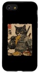 iPhone SE (2020) / 7 / 8 Samurai Cat Loves Ramen Funny Anime Japanese Artwork Samurai Case