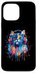 Coque pour iPhone 13 Pro Max Persian Cat Lovers Pop Art Casque audio amusant chat persan