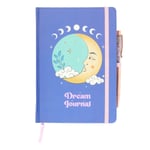 The Moon Dream Journal A5 Lined Notebook with Amethyst Ball Point Pen Set