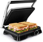 2000W Sandwich Toaster Panini Press, Non-Stick, Adjustable Temp, Flat Open Grill