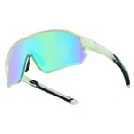 ROCKBROS Lunettes de Soleil pour Enfants Polarisées, Lunettes de Cyclisme UV400 pour Garçon et Fille, Lunettes de Sport Enfants TR90 Léger Protection, Cadre Vert transparent