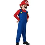 uper Mario Luigi Cosplay Kostym Vuxna Barn Fancy Dress Outfit Kläder Mario Red Boy S