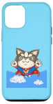 Coque pour iPhone 12/12 Pro chihuahua super-héros mignon chien chiot animal de compagnie drôle animal art illustration