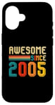 Coque pour iPhone 16 20 ans hommes femmes cadeaux d'anniversaire vintage génial depuis 2005