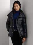 Lauren by Ralph Lauren Padded String Waist Jacket - Black, Black, Size M, Women