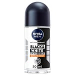 NIVEA MEN Déodorant Bille Black & White Ultimate Impact (1 x 50 ml), déodorant homme anti-traces blanches et jaunes, anti-transpirant anti odeur & humidité, protection efficace 72h, sans alcool