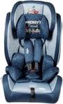 Disney Siège auto Mickey Mouse avec fixation ISOFIX pour la sécurité des enfants d'une hauteur de 76 à 150 cm avec graphiques Mickey Mouse, Minnie, Donald, Pluto et Goofy sur fond bleu