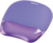 Fellowes Crystals Gel Mouse Mat with Wrist Support, Purple, 9"*7.5"