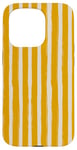 Coque pour iPhone 15 Pro Jaune moutarde Beige rayé Girly Esthétique Preppy Stripes