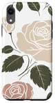 Coque pour iPhone XR Rose florale botanique, style minimaliste