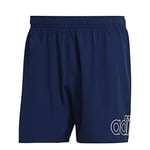 adidas Men's Logo CLX Short Length Swim Shorts, Team Navy Blue 2/White, L