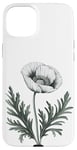 Coque pour iPhone 15 Plus Coquelicot blanc symbole de paix pour jardiniers botanistes fleurs