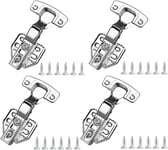 Lot de 4 charnières de porte de cuisine à recouvrement complet à 110 degrés en acier inoxydable avec vis et tournevis