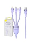 Baseus 3in1 USB cable Flash Series 2 USB-C + micro USB + Lightning 100W 1.5m (purple)