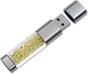 Clé Usb 3.0 64Go 32Go 16Go Nouveau Bijoux Cristal Usb 3.0 Flash Drive, Externe Cadeau Pour Cadeaux D'Anniversaire, Cadeaux De Noël, Cadeaux De Mariage (64Go, Jaune)[SDK201203]