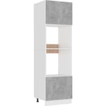 Armoire à micro-ondes Gris béton 60x57x207 cm Aggloméré - The Living Store - Gris