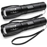 Lampe Torche led Ultra Puissante, 2000 Lumens Lampe de Poche, IP65 Étanche Lampe Tactique, Zoomable, 5 Modes D'éclairage, Antichoc Anti-dérapant pour