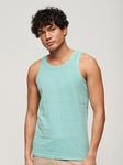 Superdry Vintage Texture Vest Top - Light Green, Light Green, Size L, Men