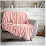 GC GAVENO CAVAILIA Popcorn Sofa Bed Blanket, Snuggle Waffle Throw, Fleece Blankets, Blush Pink, 200X240 Cm