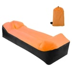 Matelas Gonflable - FDIT - Ultralight Beach Camping Travel - Blanc/Orange - 1 Personne - Tissu Oxford