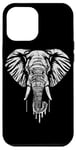 iPhone 14 Pro Max Dripping White Paint Art Elephant Elephants Case