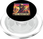 El Squatcho Bigfoot Cowboy Sunset Funny Western Sasquatch PopSockets PopGrip pour MagSafe