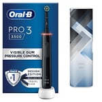 Oral-B Pro 3 Electric Toothbrush For Adults, 1 Cross Action Toothbrush Head & Mondrian Travel Case, 3 Modes with Teeth Whitening, 2 Pin UK Plug, 3500