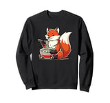 Cute Fox Eating Ramen Bowl Foxes Japanese Food Noodles Sweatshirt