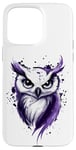 Coque pour iPhone 15 Pro Max Hibou mauve mystique