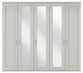 Wiemann Cambridge Champagne 5 Door Wardrobe with 3 Mirror Front - W 250cm