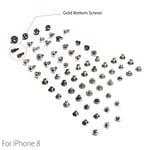 Complete Full All Screw Set Replacement for iPhone 8 & Gold Bottom Screws