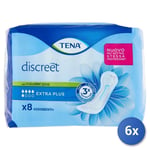 6x Tena X Incontinence Lady Discreet Extra Plus 8 Pièces 5 Gocc