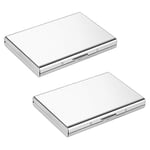 Vicloon Porte-Carte de Crédit,2pcs Visite Métallique avec la Technologie de Blocage RFID,Cool Etui de Carte de Visite Slim Métal - 6 Slots pour Vos Cartes de Crédit (2pcs Blanc)