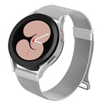 Strap compatible with Samsung Galaxy Watch 4 Strap 40mm 44mm, Galaxy Watch 4 Classic Band 42mm 46mm, 20mm Stainless Steel Metal Bracelet with Enhanced Magnet for Samsung Watch 4 Bands (20mm, Silver)