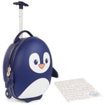 Kids Luggage Wheeled Suitcase Carry-On 17 Litre Holiday Penguin Blue boppi