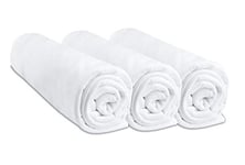 Lot de 3 Draps Housse 70x160 cm Lit Bébé Lit Enfant 70 x 160 | 100% Coton | Blanc | Extensible & Respirant | Sommeil sain | Marque Easy Dort | Certifié Label Oeko-Tex | Qualité| Fabriqué en Europe