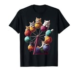 Ferris Wheel Kittens Whimsical Cat Art T-Shirt