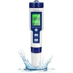 Testeur Ph Electronique, Testeur Eau Piscine 5 En 1 Avec Rétro-Éclairage, Ph/Tds/Ec/Salinité/Tempmètre Avec Atc, Ph Metre Haute Précision De Résolution 0.01, Pour Eau Potable, Aquarium, Spas