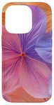 Coque pour iPhone 14 Pro Mélange floral romantique dans des tons orange chaud et bleu froid