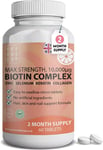 Biotin Hair Growth Vitamins Complex - 10,000mcg Biotin, Marine Collagen