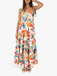 Traffic People Lily Pretty Boy Linen Blend Maxi Dress, White/Multi