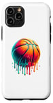 Coque pour iPhone 11 Pro Coloré Joueur de Basket Panier Panier