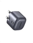 UGREEN USB C Charger 45W Nexode GaN Dual Ports Plug Support PD 3.0/PPS Compatible with iPhone 16/15 Pro Max/15 Pro/15/14/13 Series, Galaxy S24/S23, iPad Air/Mini, Pixel 8, Steam Deck