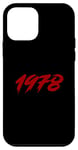 Coque pour iPhone 12 mini Vintage Birthday Since 1978 avec police rouge Awesome