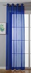 Gardinenbox 20332-cn Rideau à œillets Transparent 225 x 140 cm Bleu Royal Stores Rideau à œillets Finition Ruban pour Salon