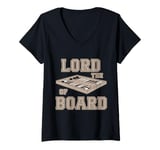 Womens Lord of the Board board game for backgammon fans V-Neck T-Shirt