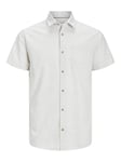 JACK & JONES Mens ABEL Short Sleeve Shirt Cloud Dancer L