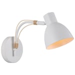 Lampe Murale Orientable Bois et Métal Cubal Blanc